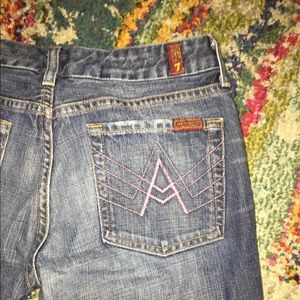 7 for all man kind jeans pink pocket